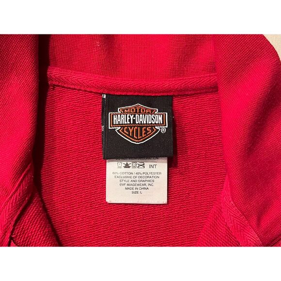 HARLEY DAVIDSON Women's Zip Front Sweatshirt RED Size L PERFECT! - Picture 6 of 6